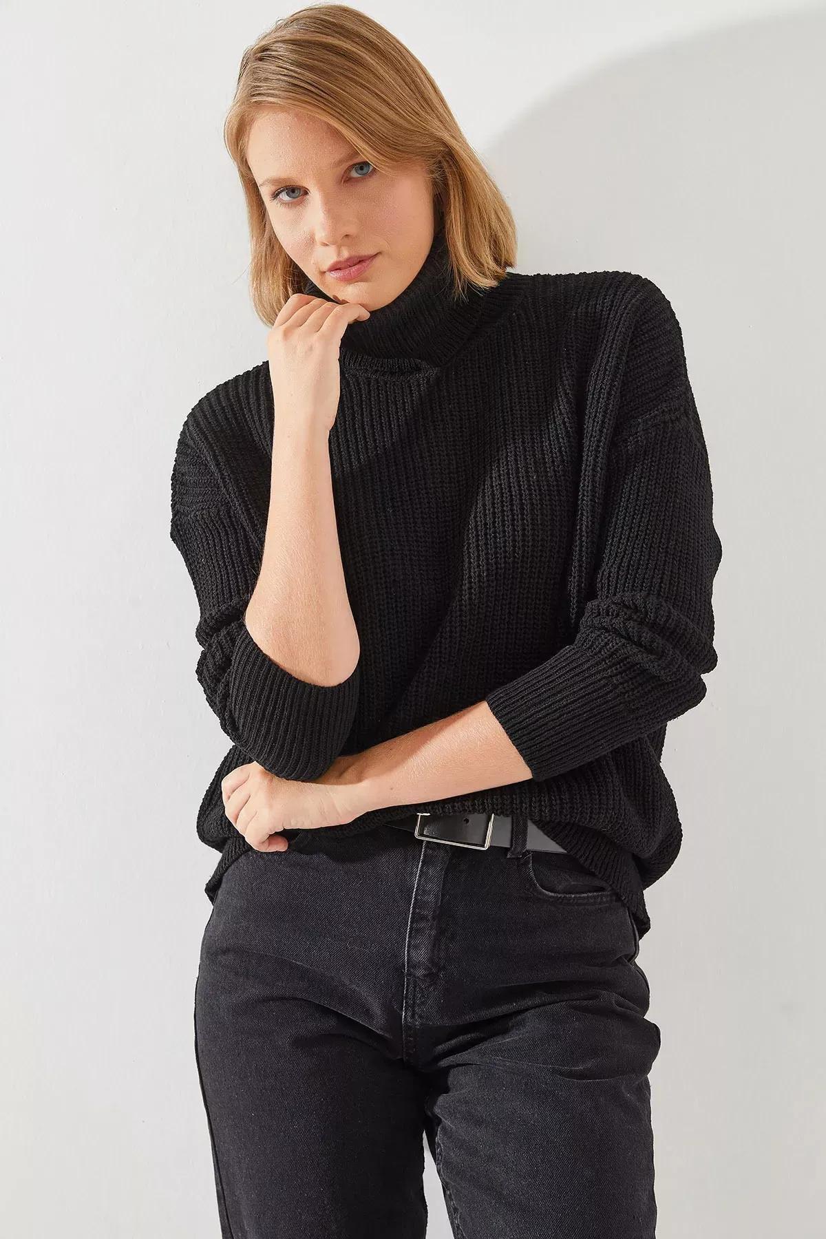 Black Thessaloniki Sweater, BLACK, large image number 4