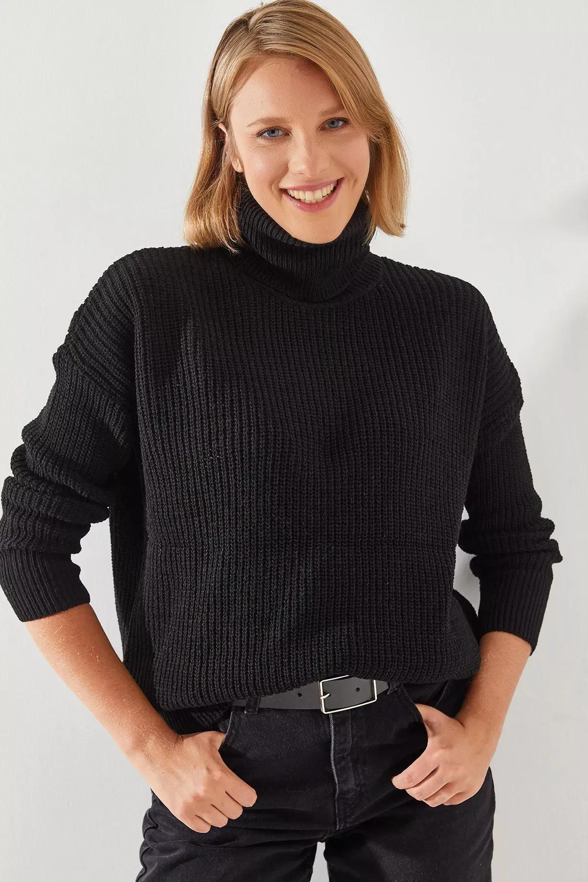 Black Thessaloniki Sweater, BLACK, large image number 5