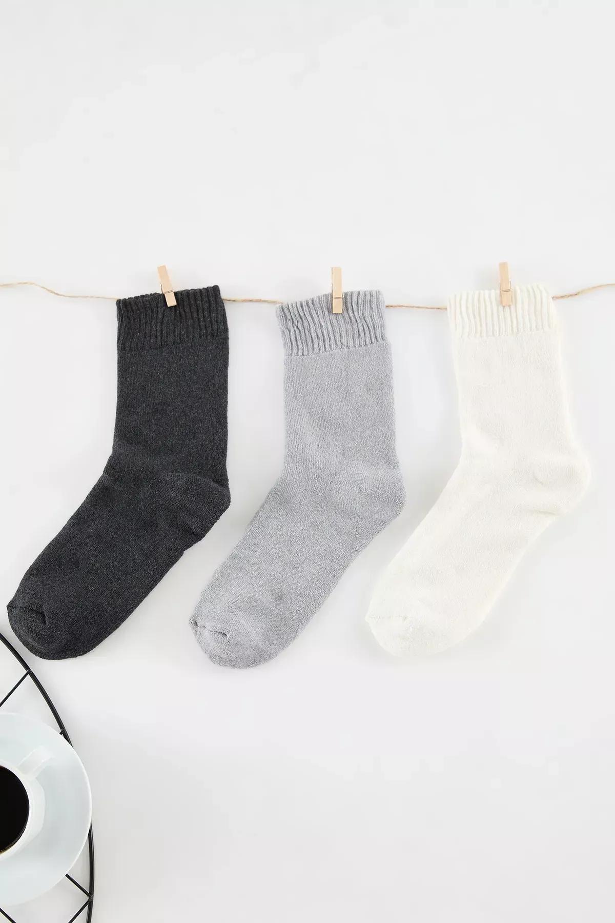Multi-Colored 3-Pack Terry Knit Socks, Very colorful, medium