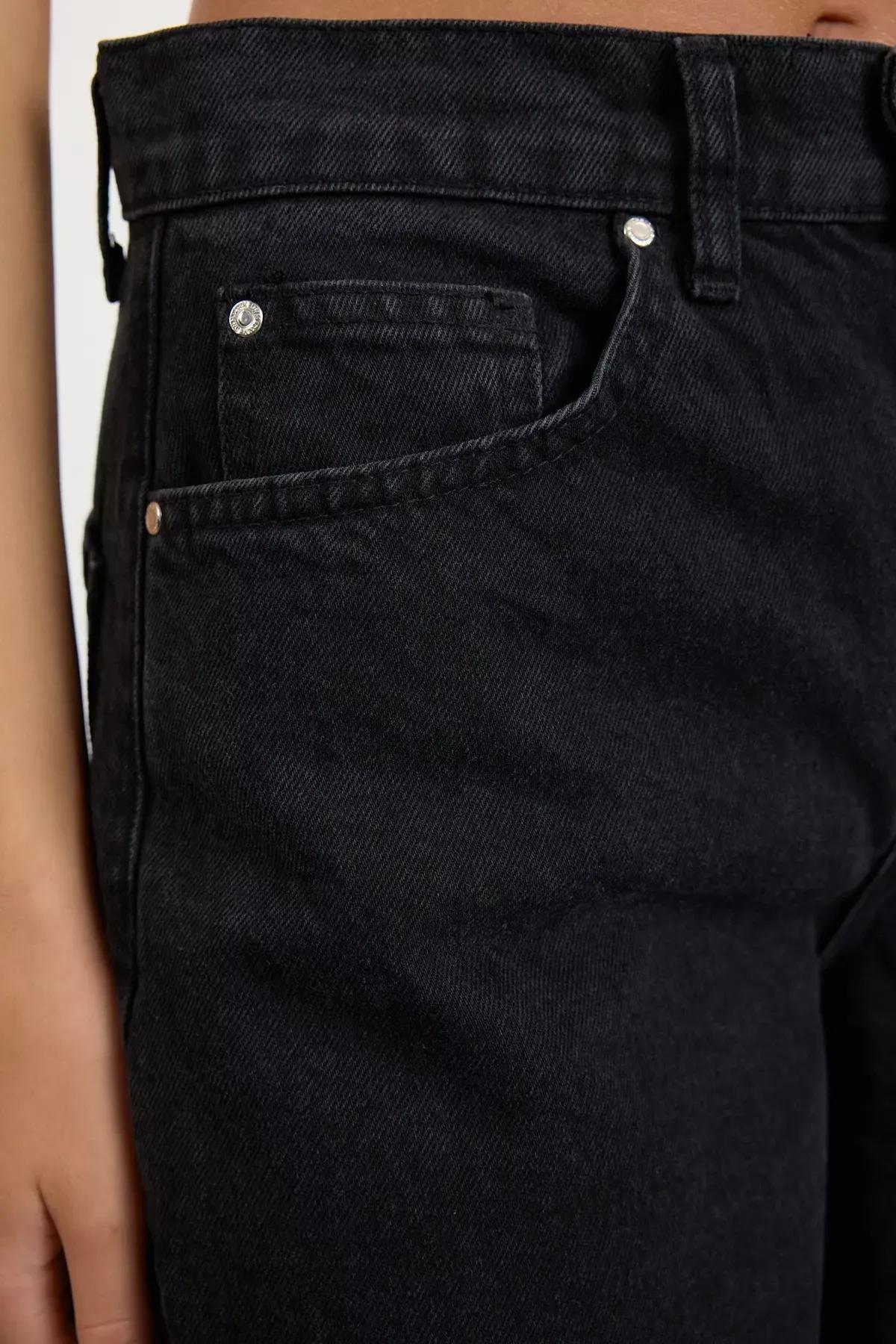 Black Stitch Skater Baggy Jeans, , large image number 4