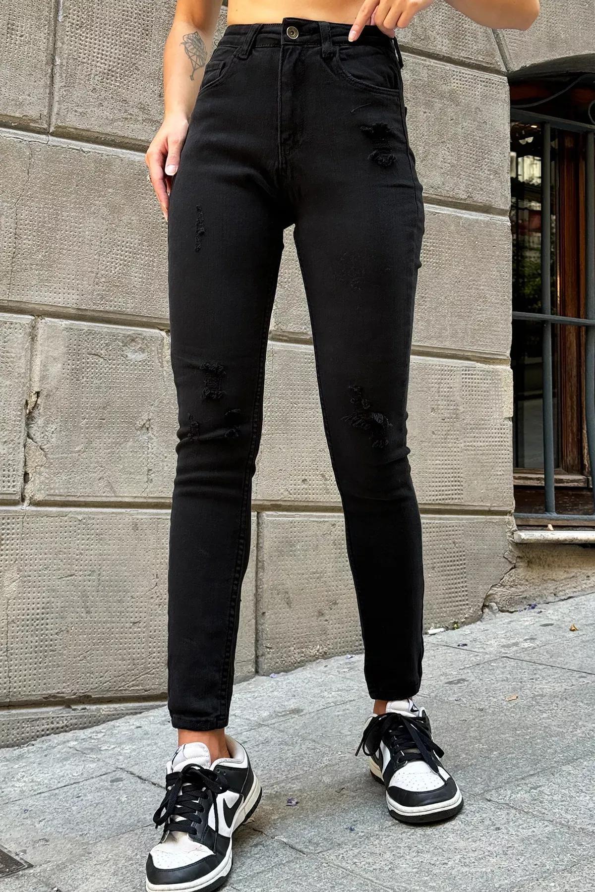 Black High-Waist Lycra Skinny Jeans, , large image number 2