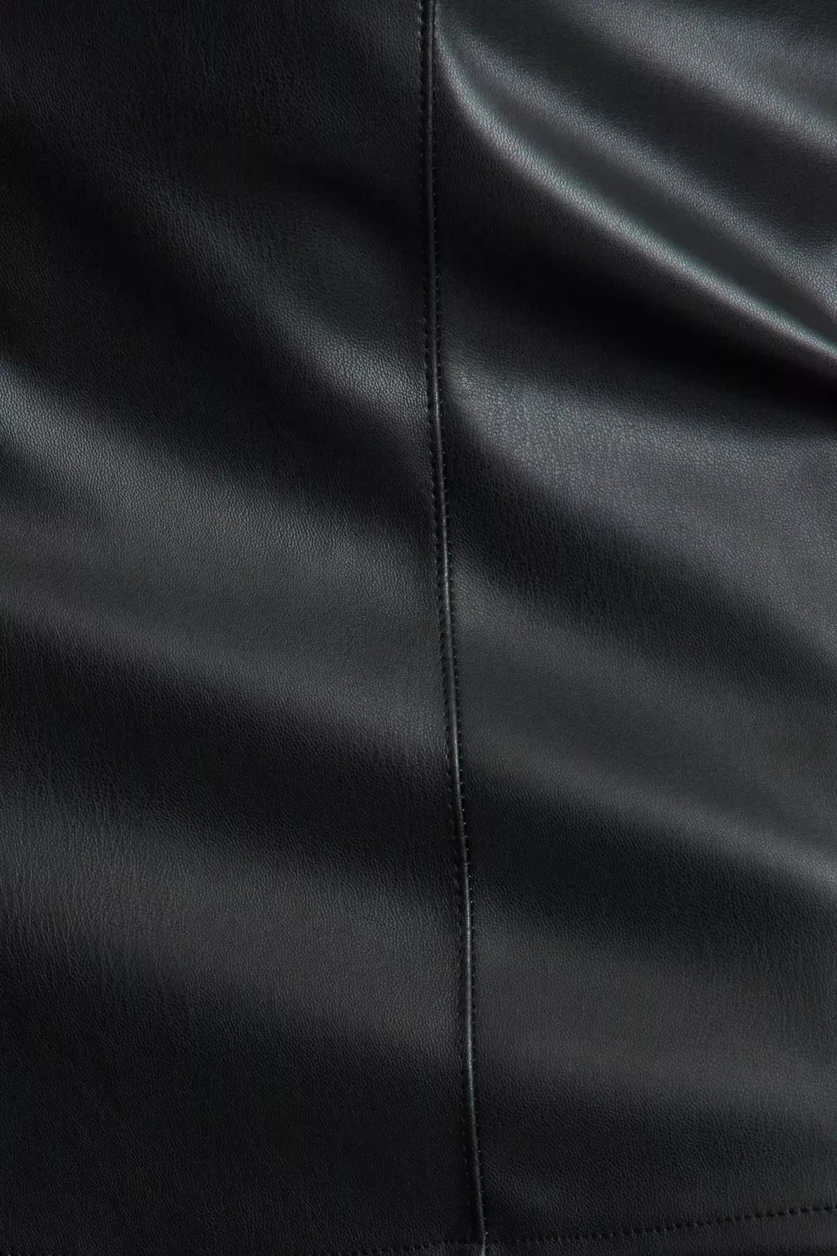 Black A-Line Flared Mini Skirt, BLACK, large image number 2