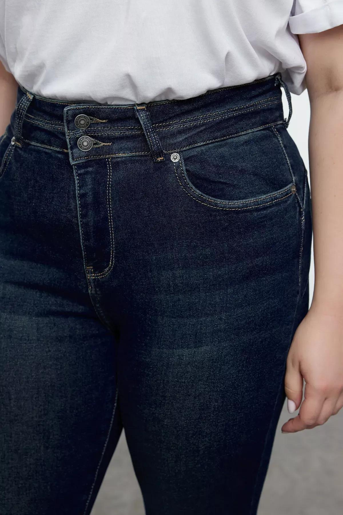 Navy High Waist Plus-Size Skinny Jeans, , large image number 3