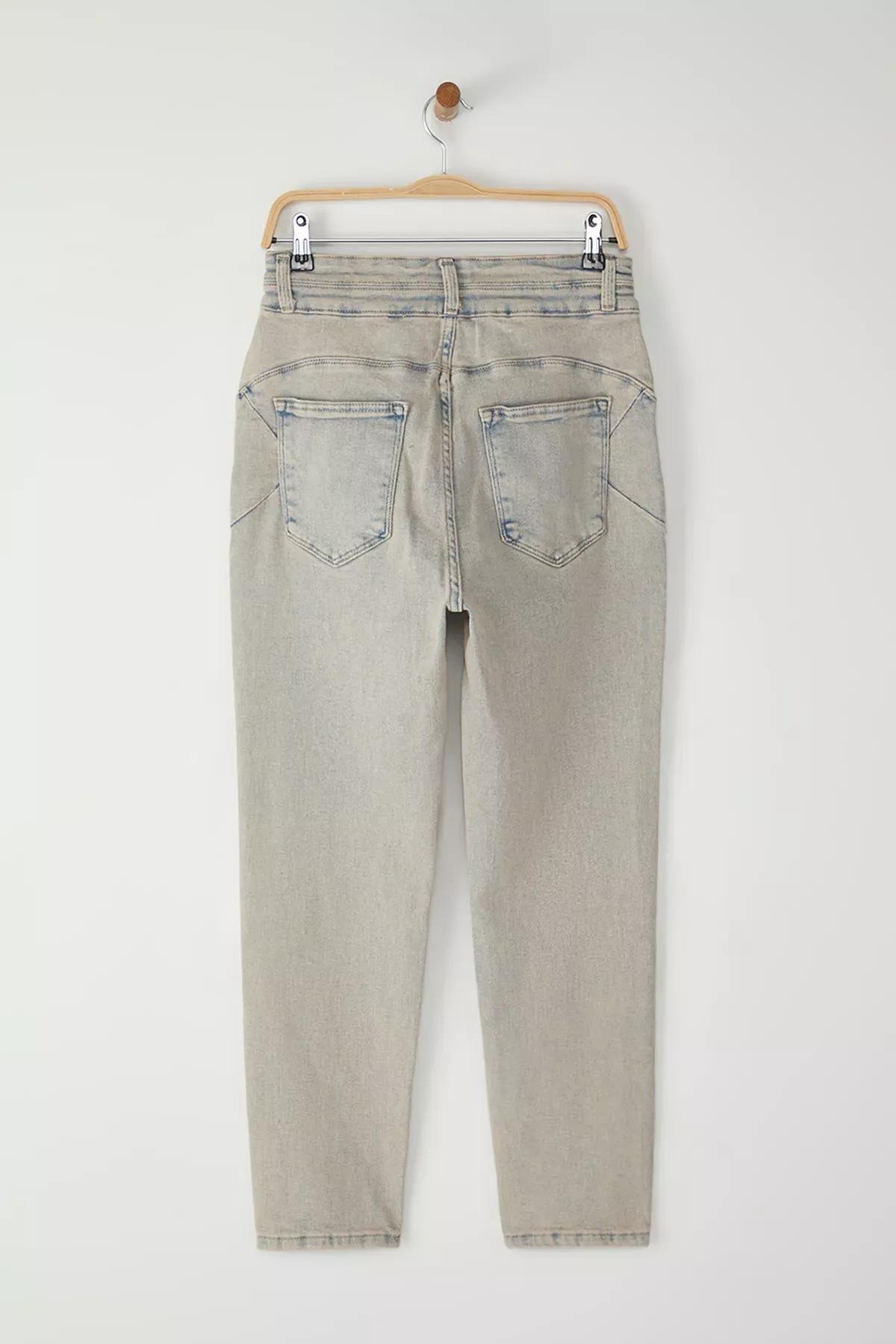 Blue High Waist Stretchy Skinny Plus-Size Jeans, , large image number 5
