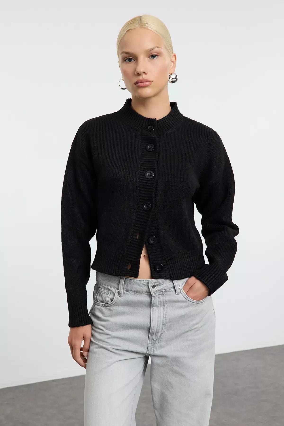 Black-Grey Knitted Cardigan, Set of 2, , large image number 1