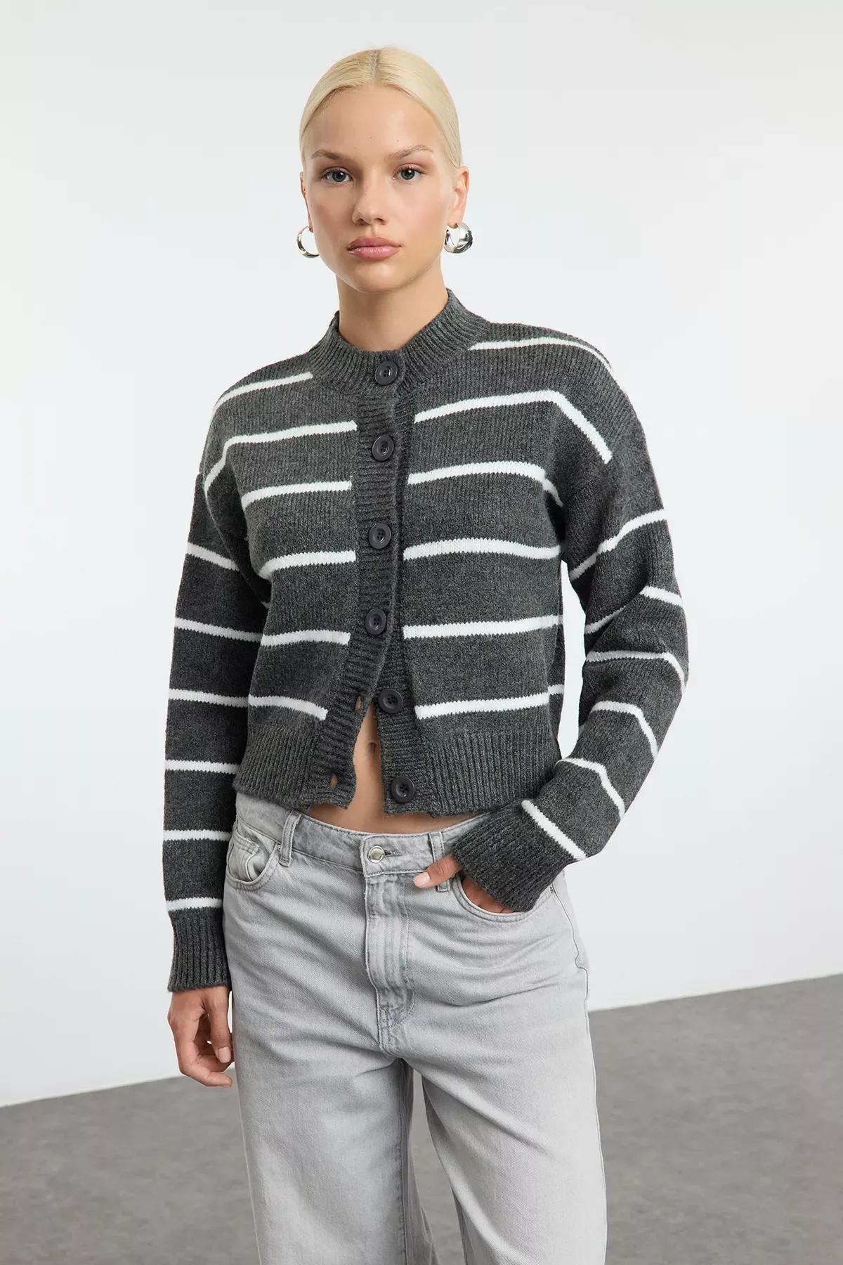 Black-Grey Knitted Cardigan, Set of 2, , large image number 3