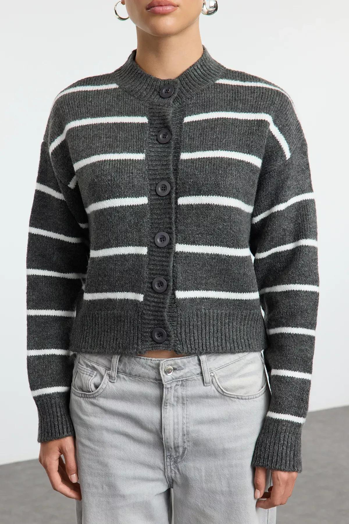 Black-Grey Knitted Cardigan, Set of 2, , large image number 4