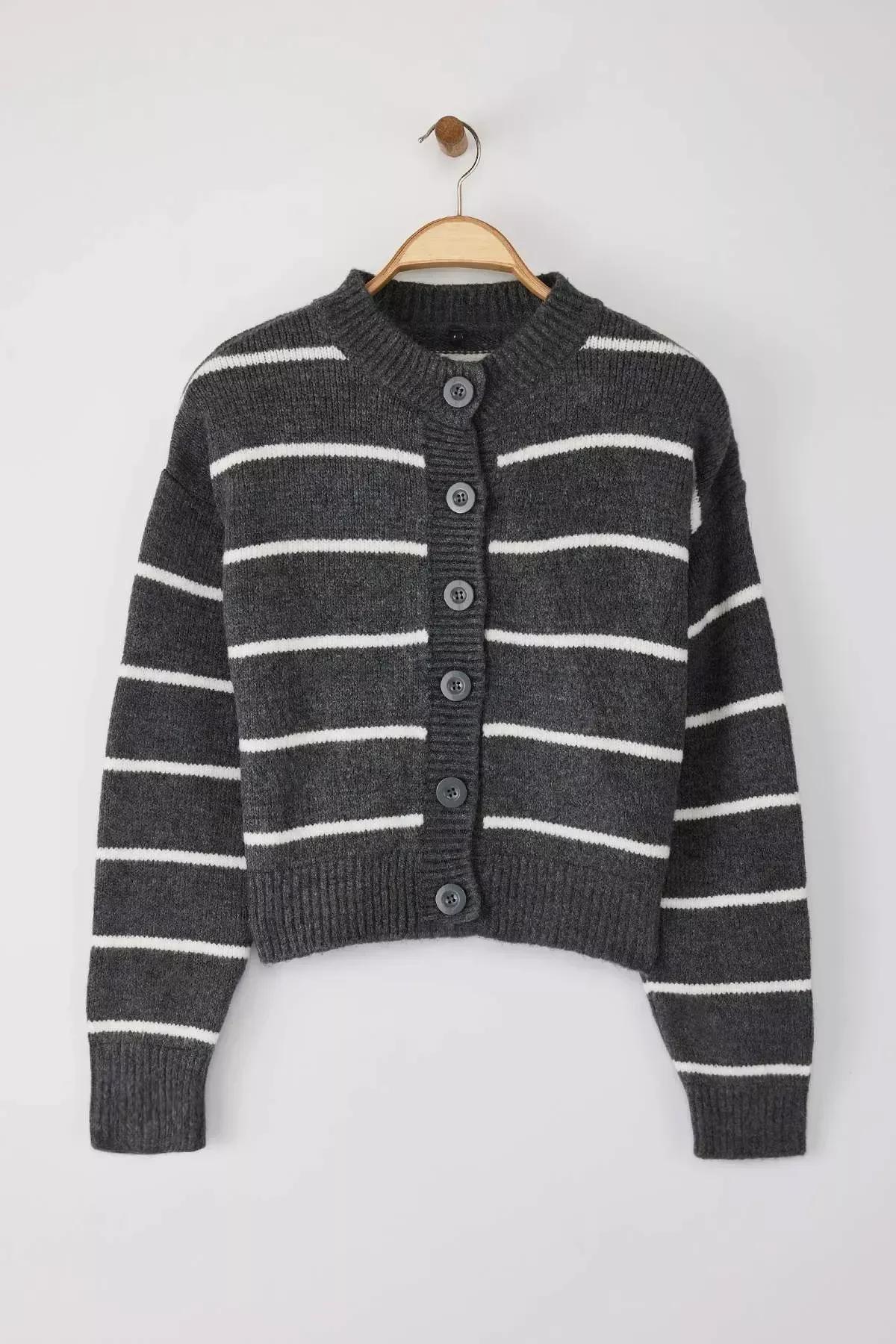 Black-Grey Knitted Cardigan, Set of 2, , large image number 7