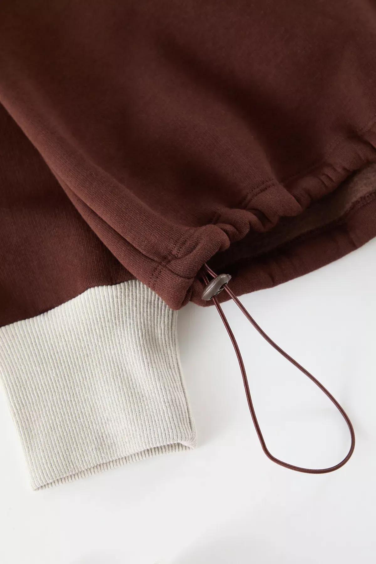 Brown Oversized Ribbed Printed Plus-Size Sweatshirt, , large image number 2