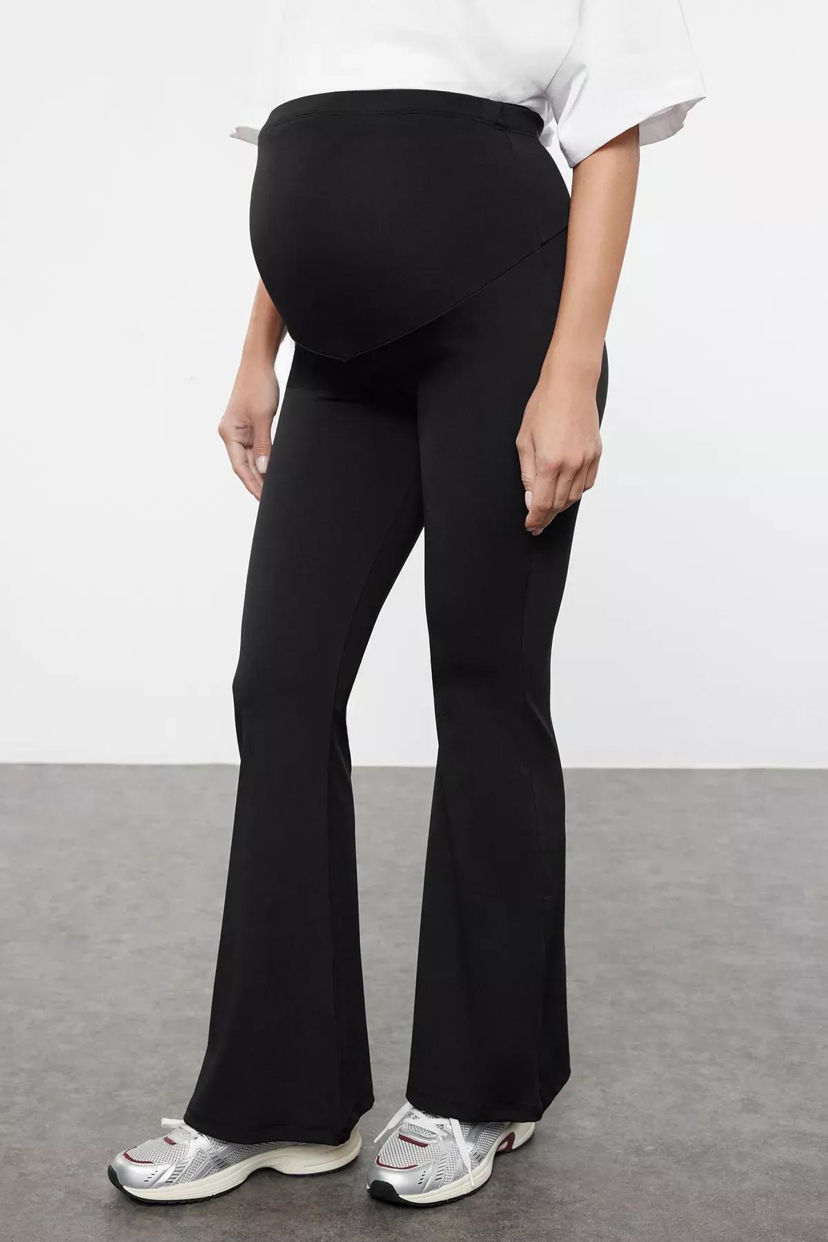 Black Maternity Leggings, BLACK, large image number 2