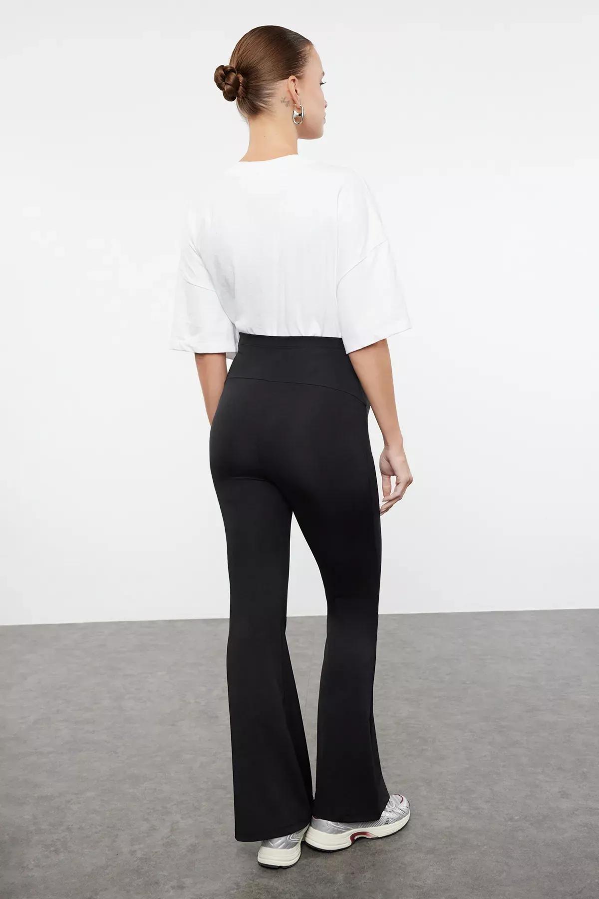 Black Maternity Leggings, BLACK, large image number 4