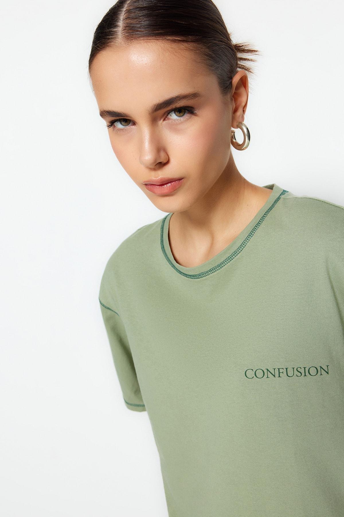 Green Regular Crew Neck Tshirt, , large image number 3