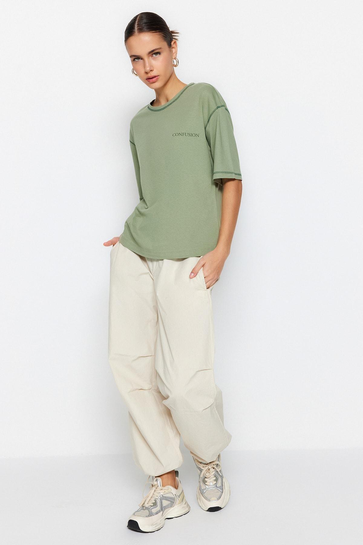 Green Regular Crew Neck Tshirt, , large image number 4
