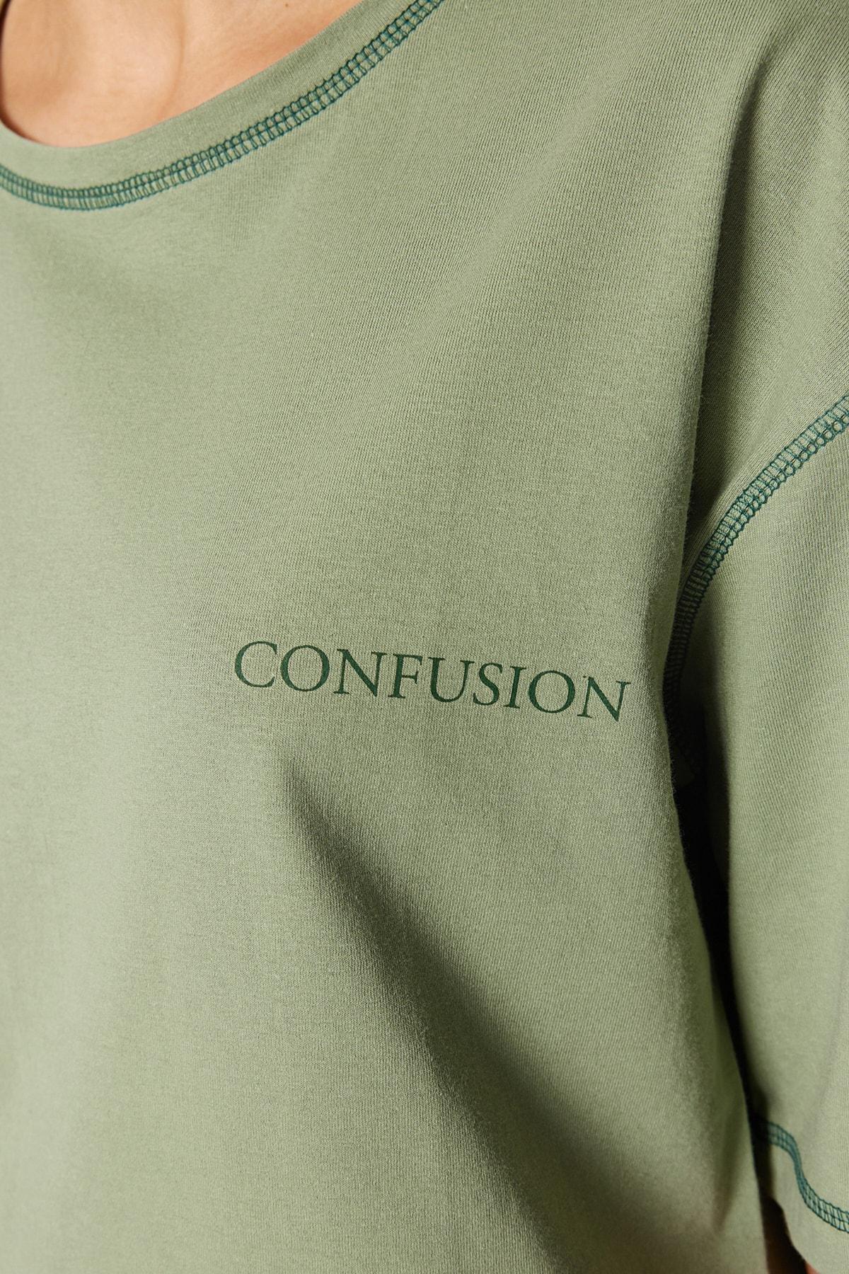 Green Regular Crew Neck Tshirt, , large image number 6