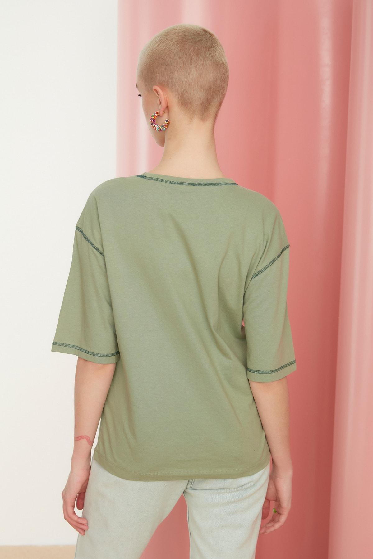 Green Regular Crew Neck Tshirt, , large image number 7