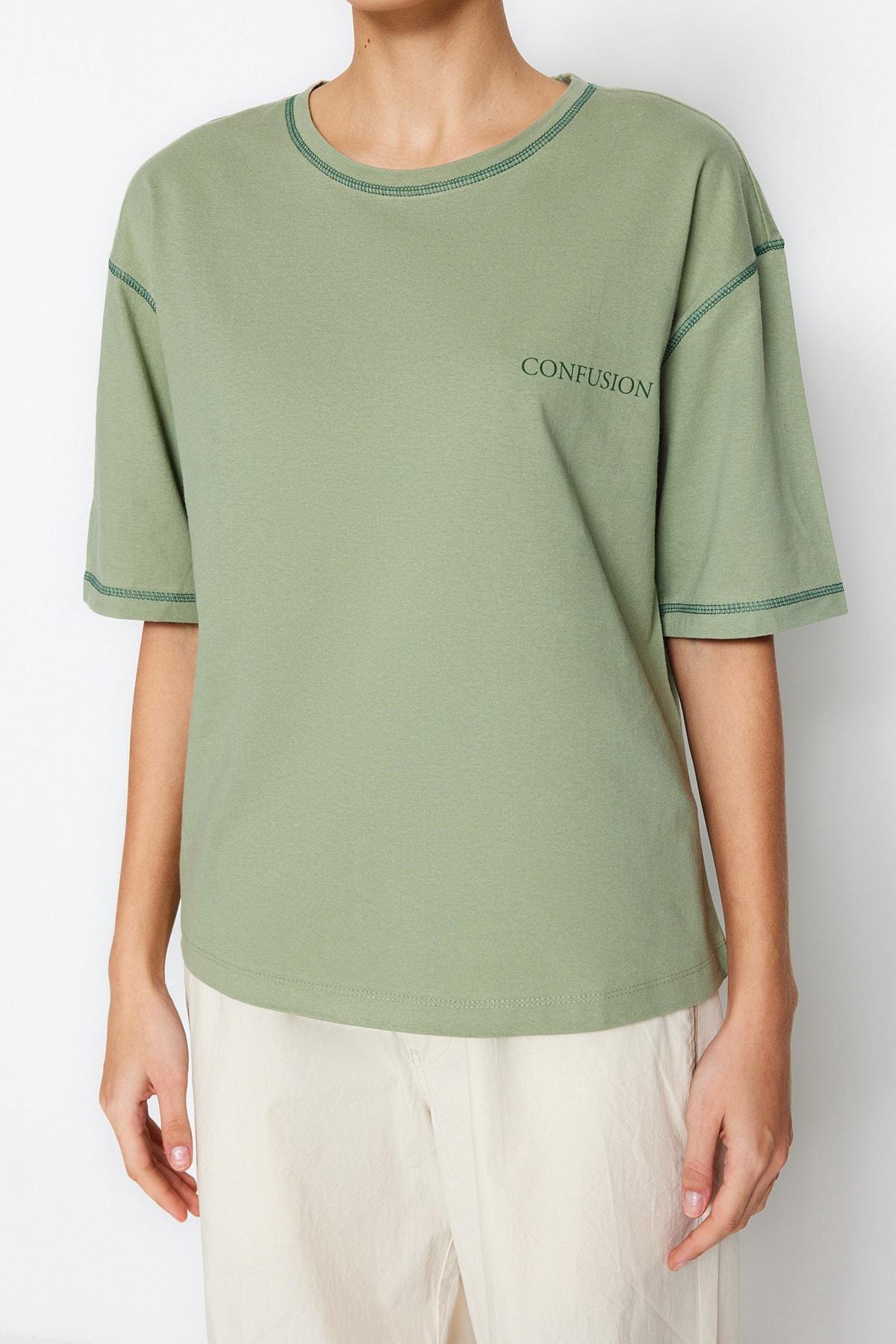 Green Regular Crew Neck Tshirt, , large image number 8