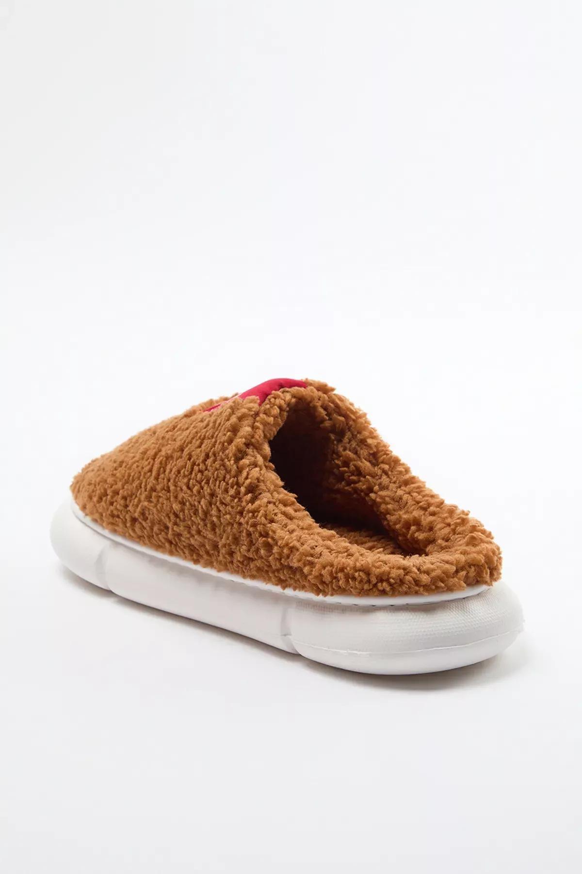 Brown Woven Label Detailed Slippers, , large image number 4
