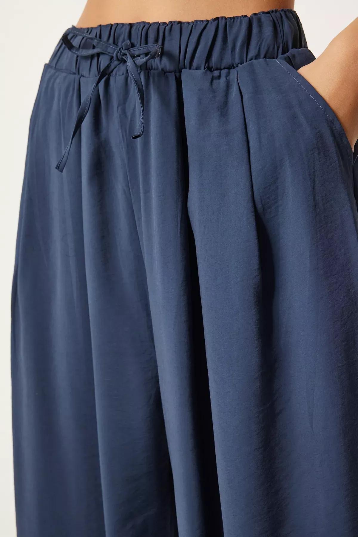 Navy Shalwar Cut Trousers, , large image number 2
