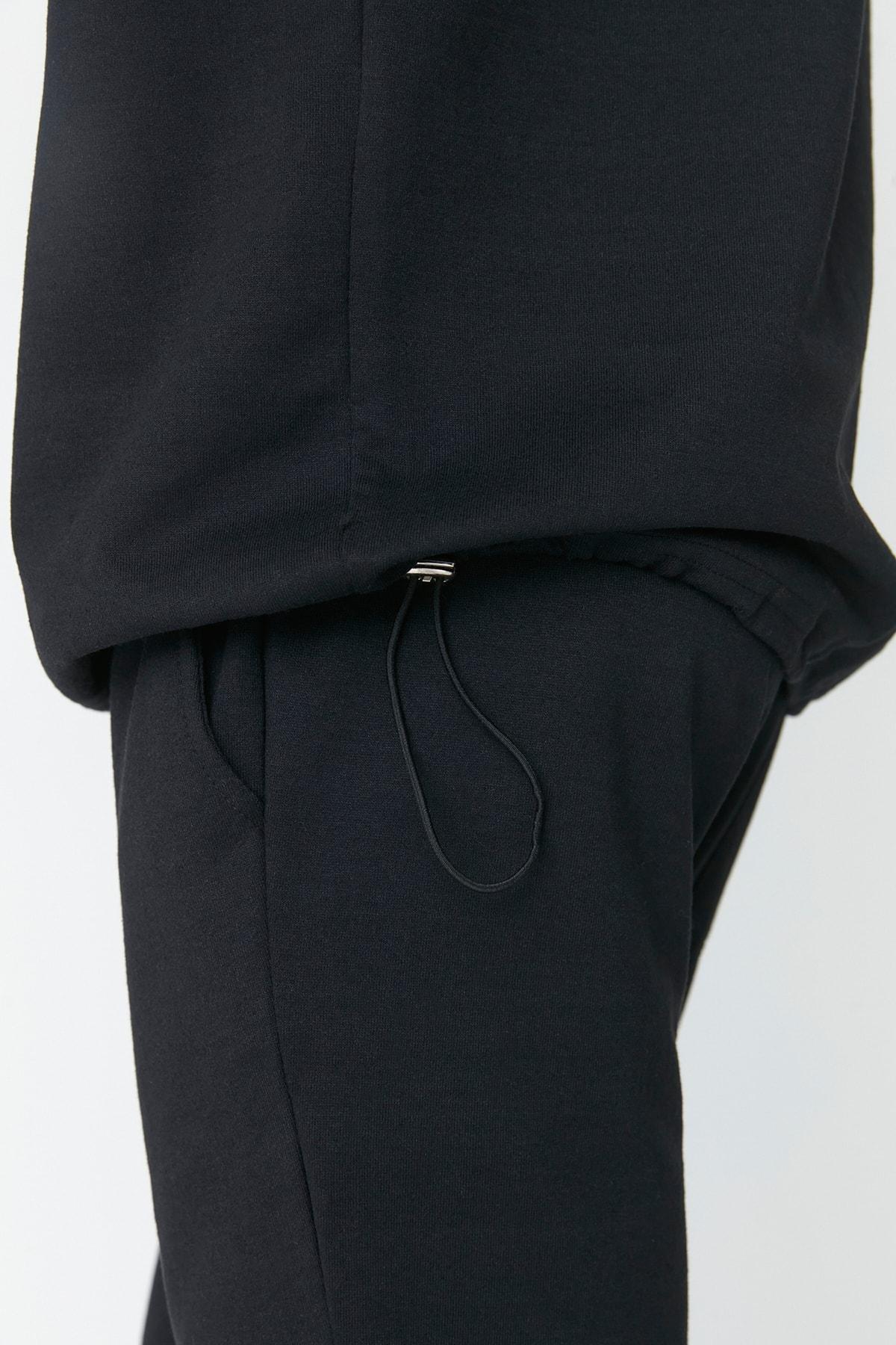 Black Striped Hooded Sweatsuit, , large image number 3