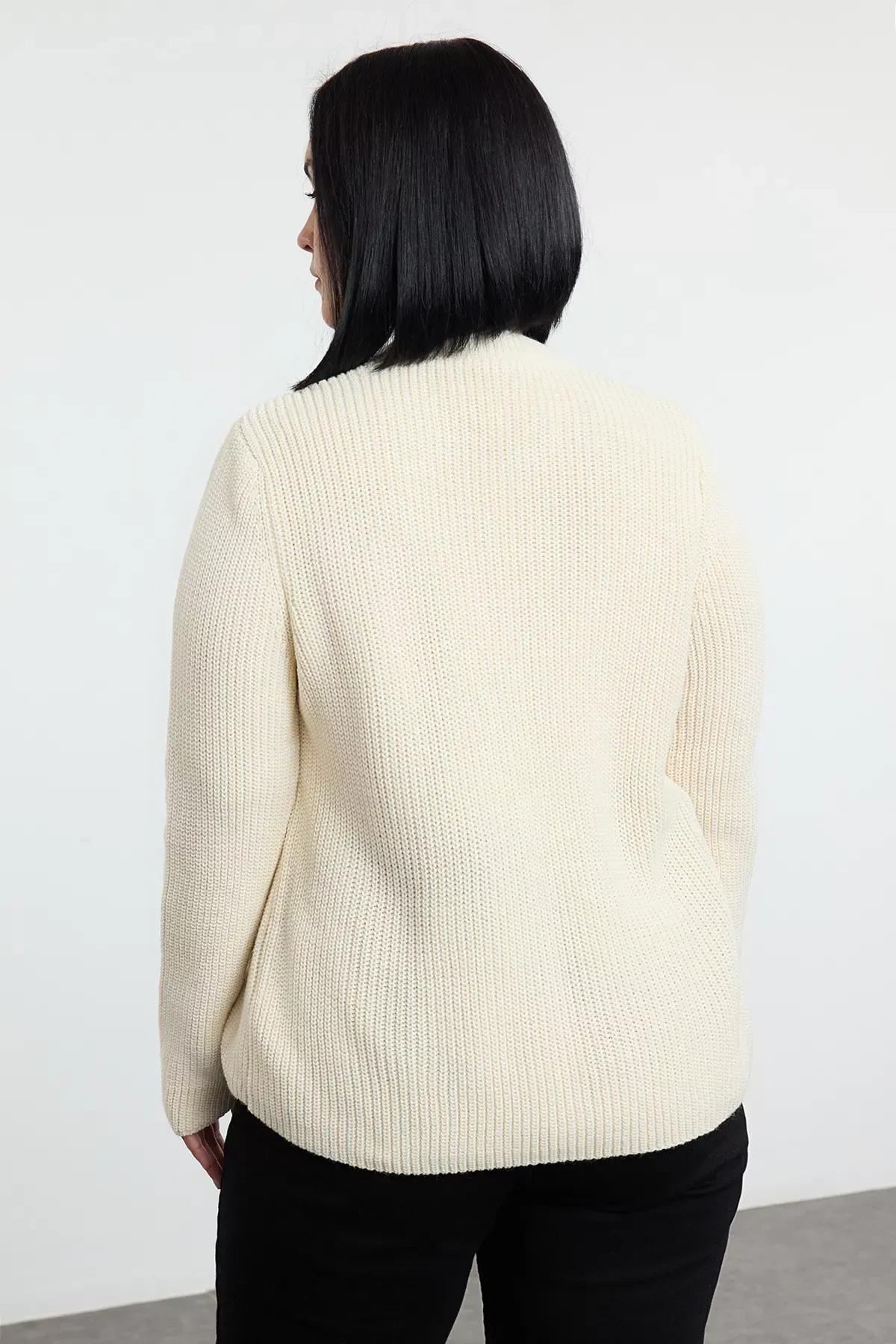 Stone Crew Neck Tied Crop Knitwear Cardigan, STONE, large image number 4