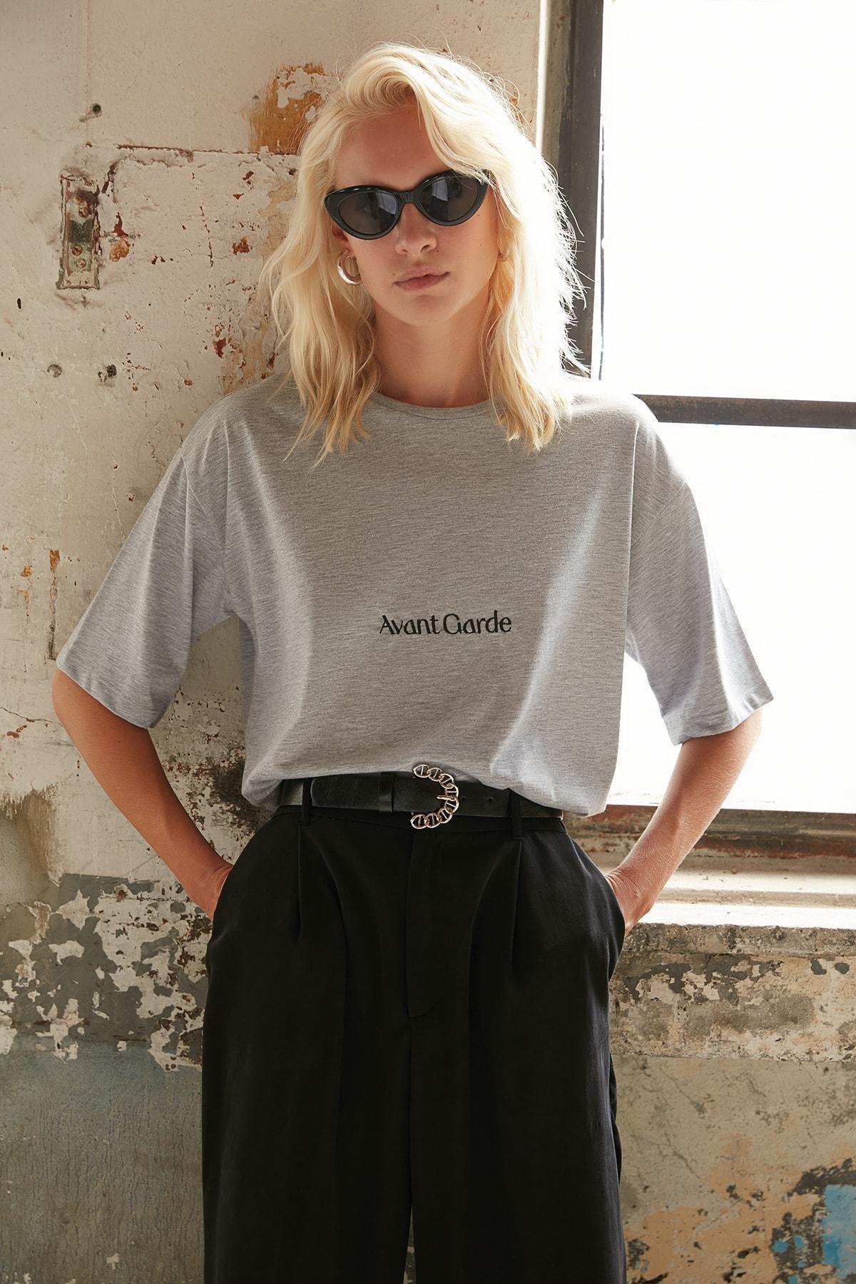 Gray Printed T-Shirt, , large image number 0