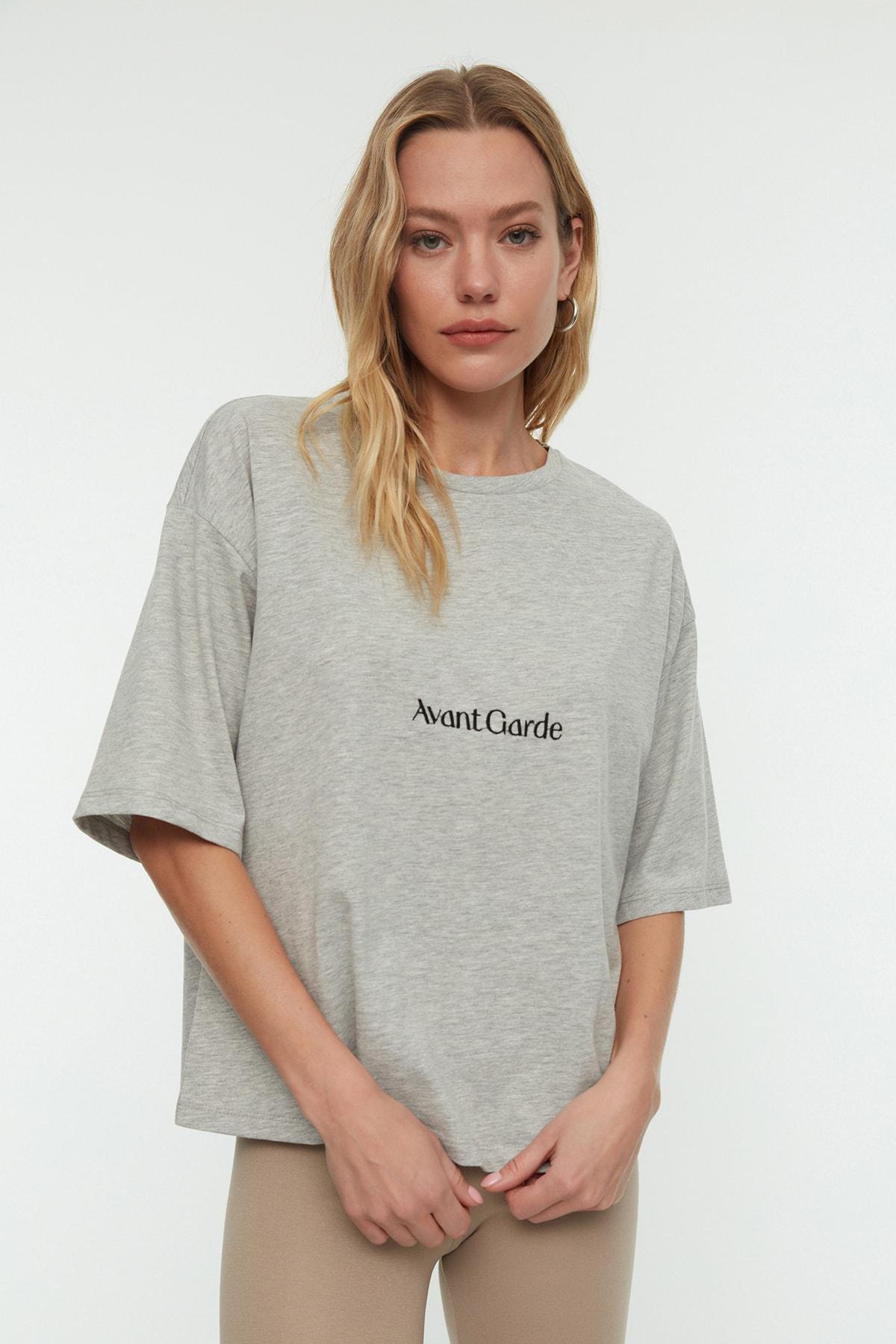 Gray Printed T-Shirt, , large image number 1