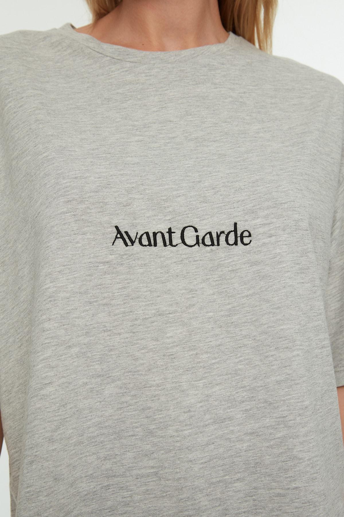 Gray Printed T-Shirt, , large image number 4
