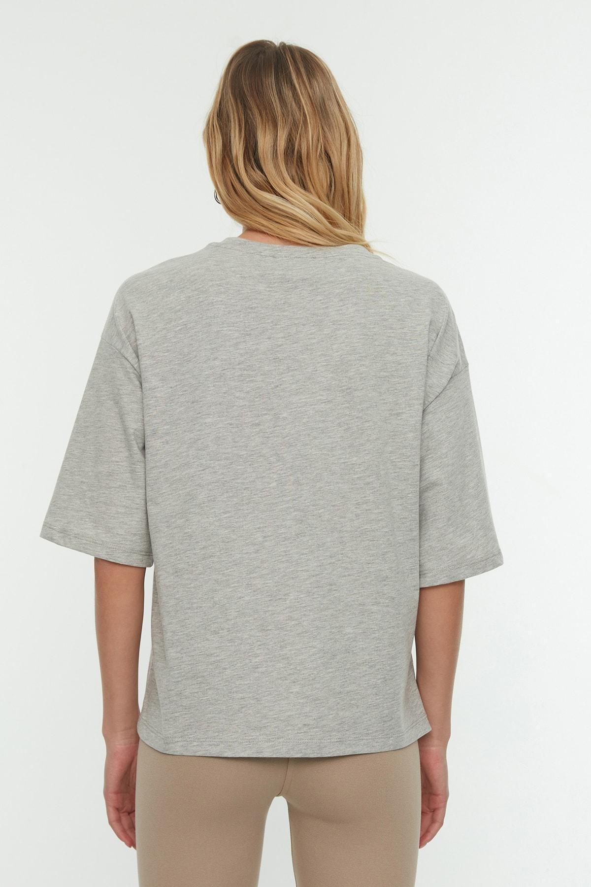 Trendyol - Gray Printed T-Shirt