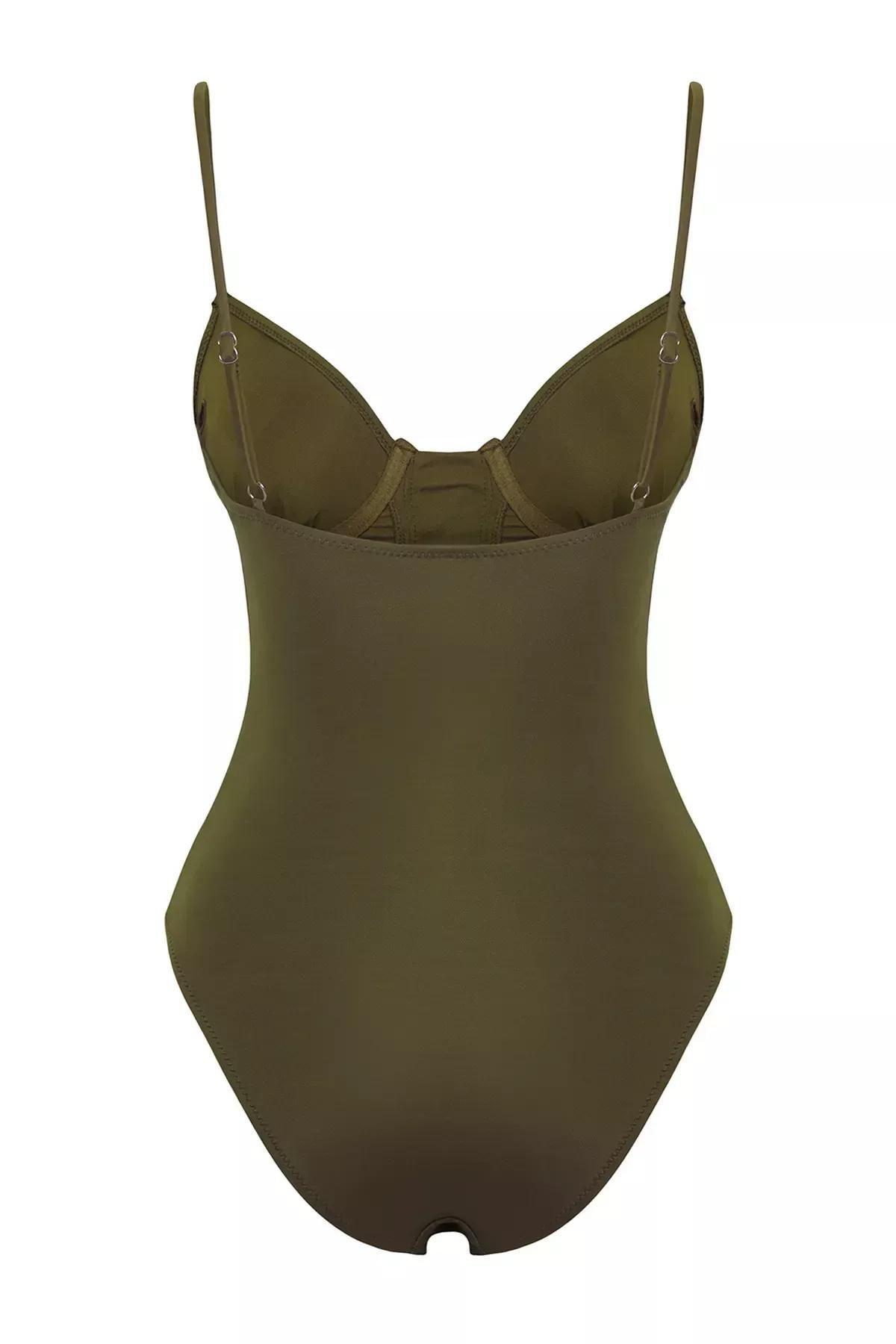 Khaki Balconette Eyelet Swimsuit, C101_1752, medium