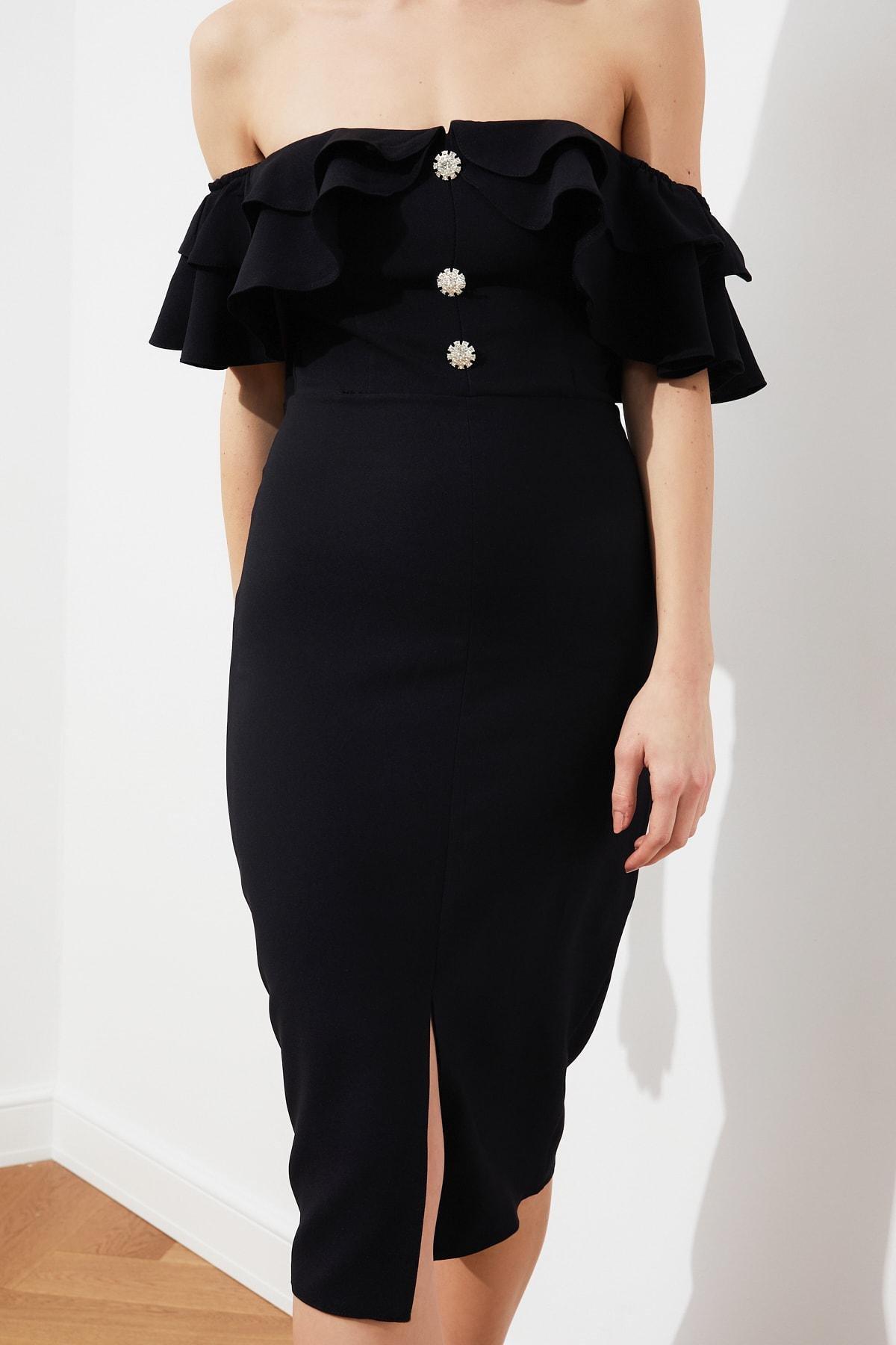Black Bodycon Midi Dress, , large image number 2