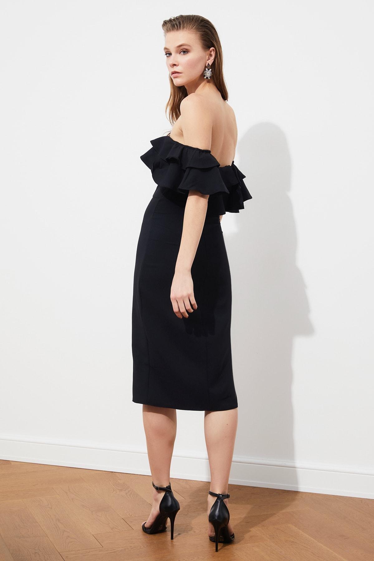 Black Bodycon Midi Dress, , large image number 4