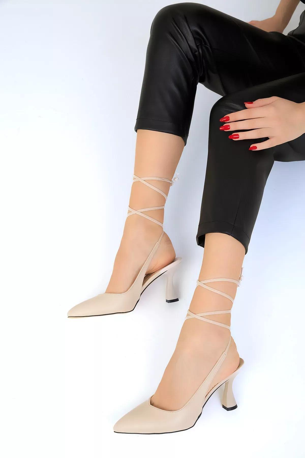 Beige Classic Heeled Shoes, , large image number 1