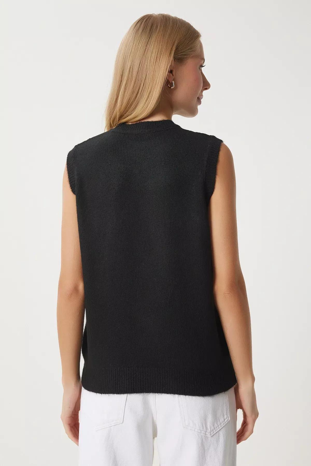 Black Bow Knitwear Sweater, BLACK, large image number 4