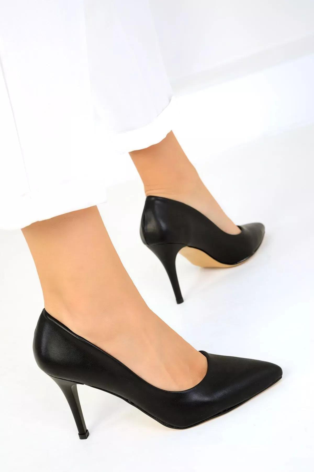 Black Classic High Heel Shoes, BLACK, medium