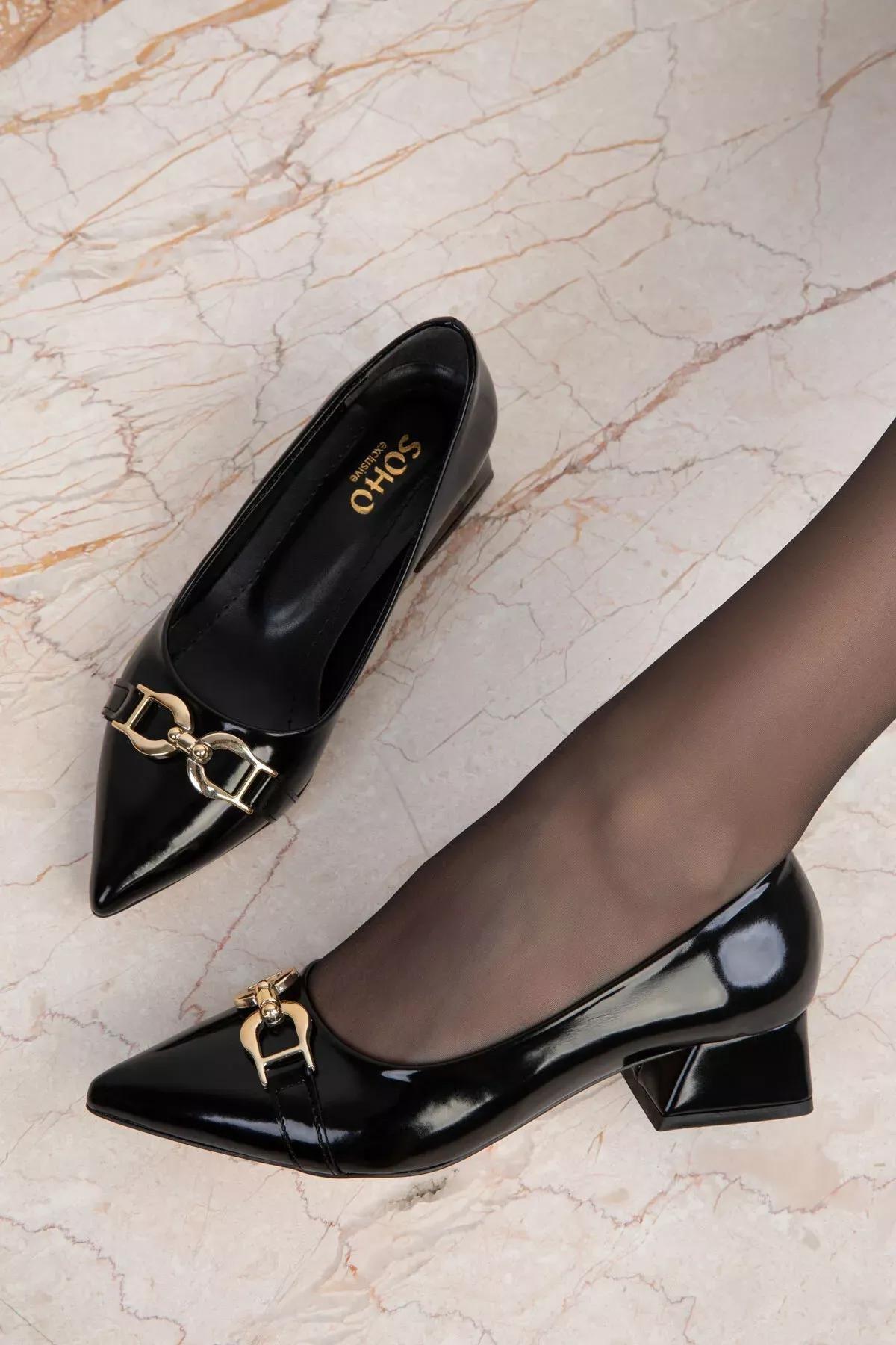 Black Patent Classic Heels, C101_2071, large image number 4