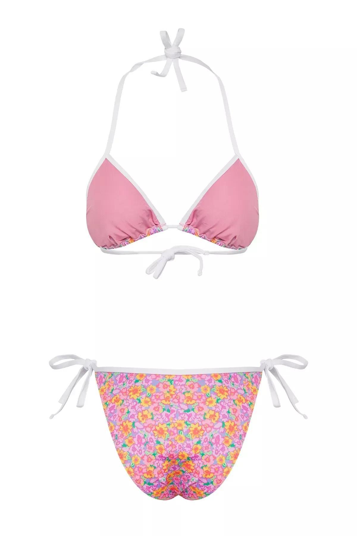 طقم بيكيني بنقشة زهور، وردي, Pink-Multicolor, large image number 5