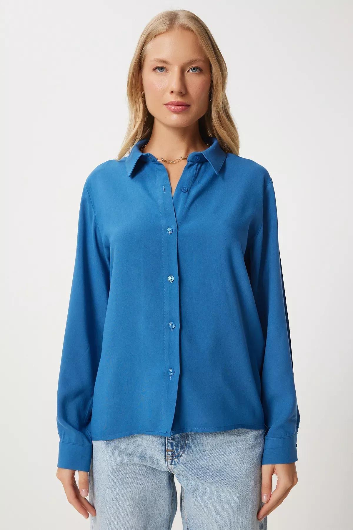 قميص بقصة مريحة، أزرق, INDIGO BLUE, large image number 2