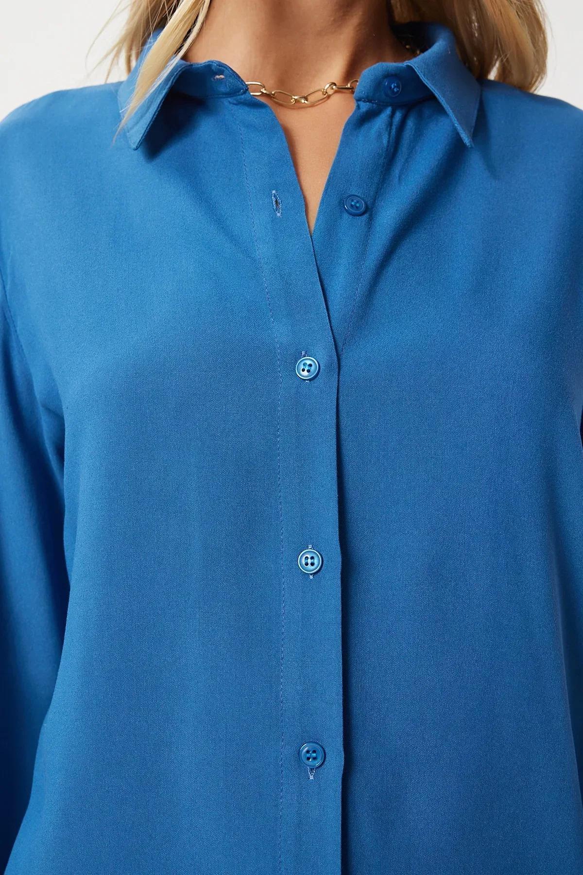 قميص بقصة مريحة، أزرق, INDIGO BLUE, large image number 3