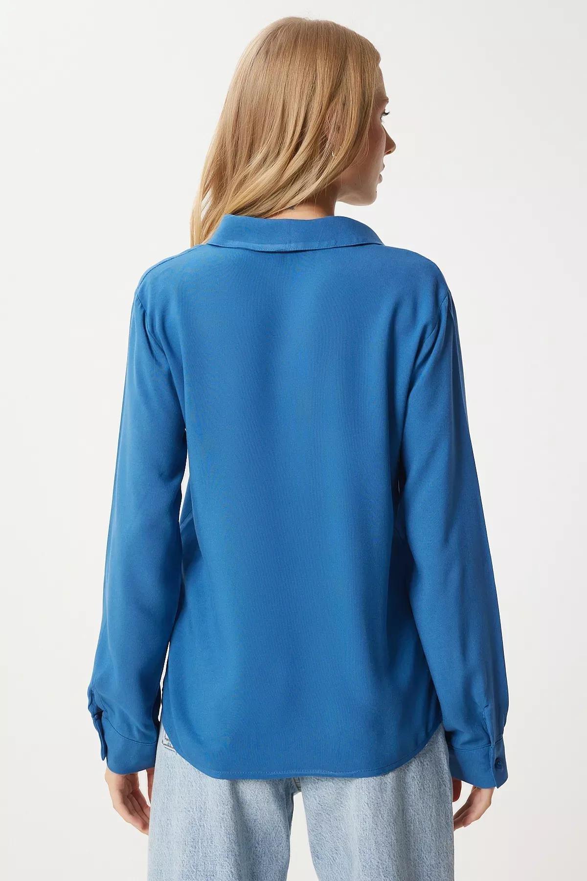 قميص بقصة مريحة، أزرق, INDIGO BLUE, large image number 4