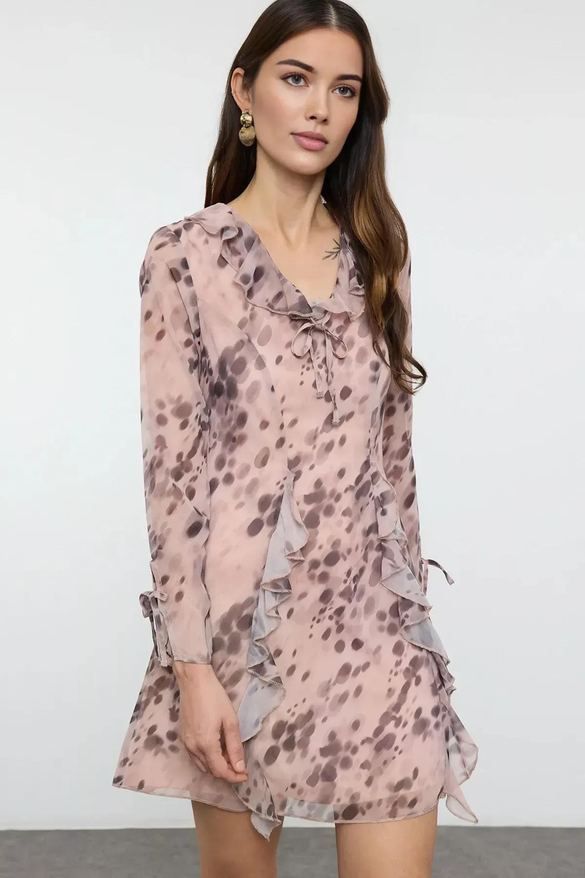 Pink Polka Dot A-Line Mini Dress, Very colorful, large image number 1