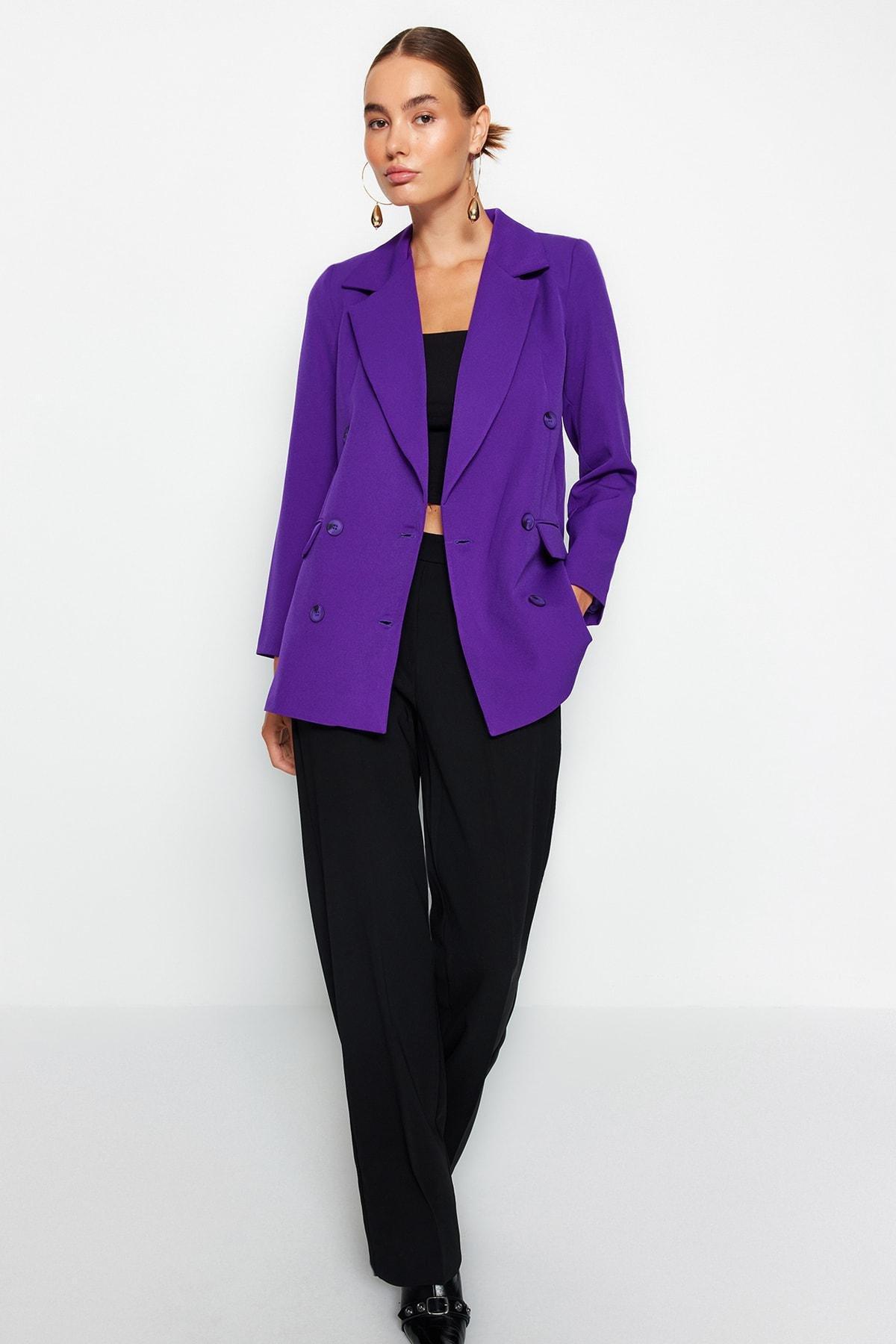 Purple Oversized Blazer, , large image number 0