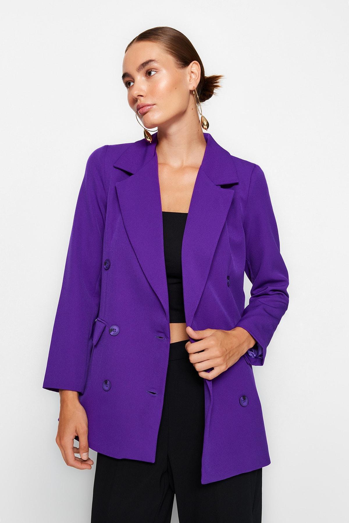 Purple Oversized Blazer, , large image number 1
