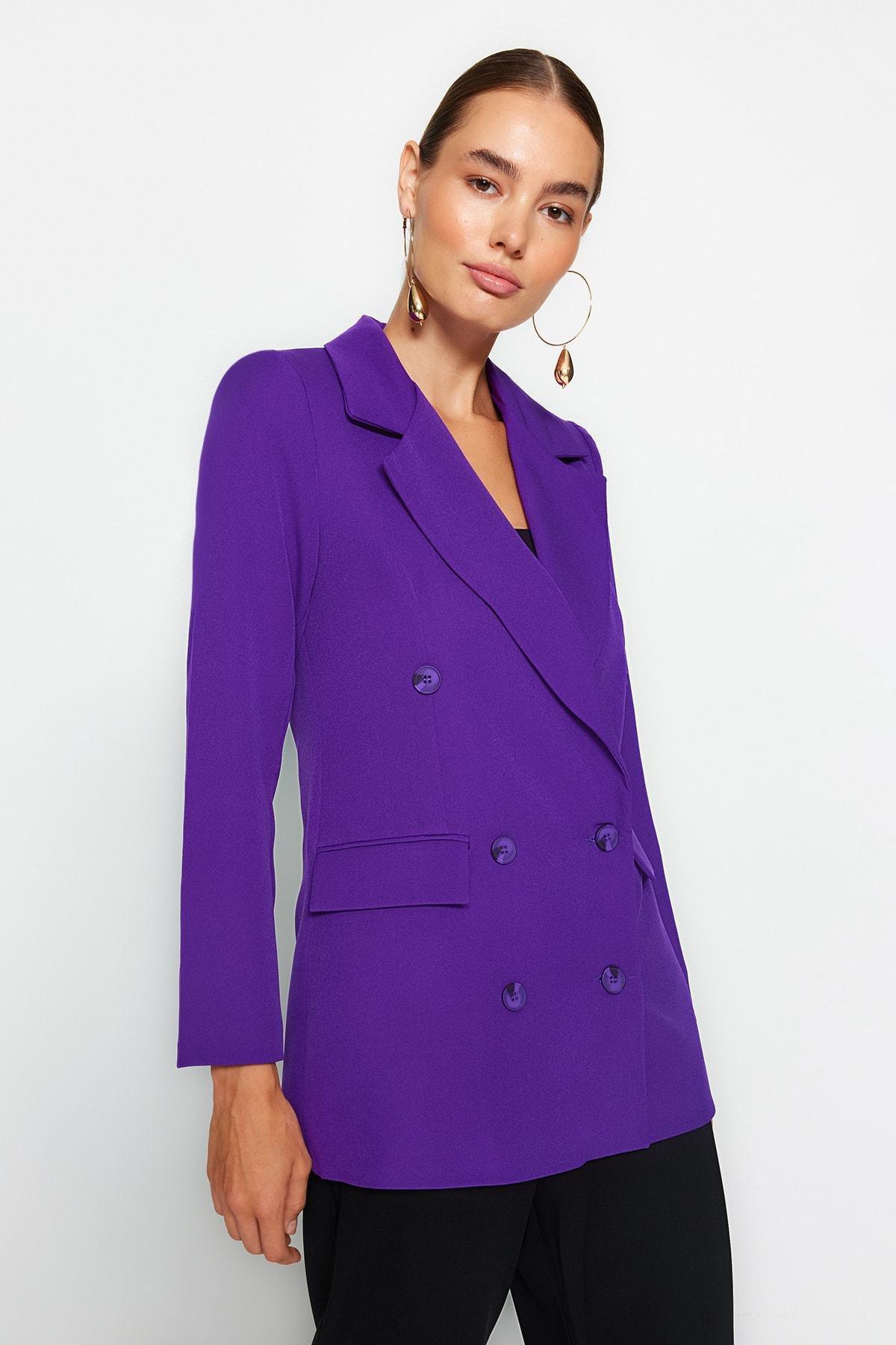Purple Oversized Blazer, , large image number 2