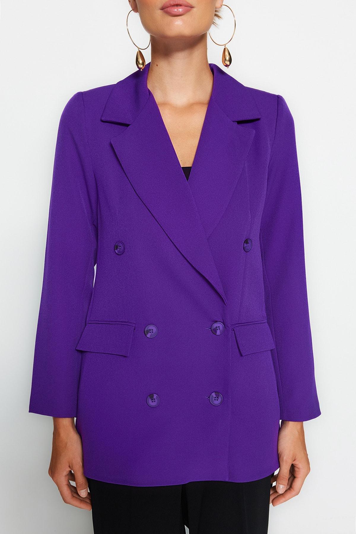 Purple Oversized Blazer, , large image number 3