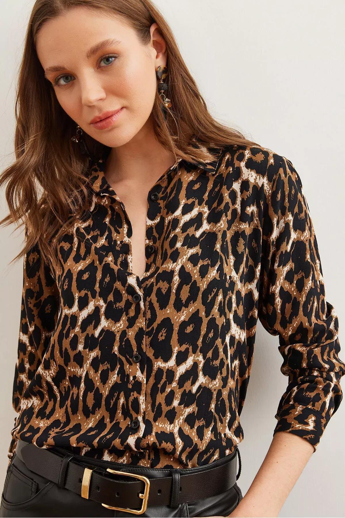 Camel Leopard Shirt, C101_7149, large image number 0