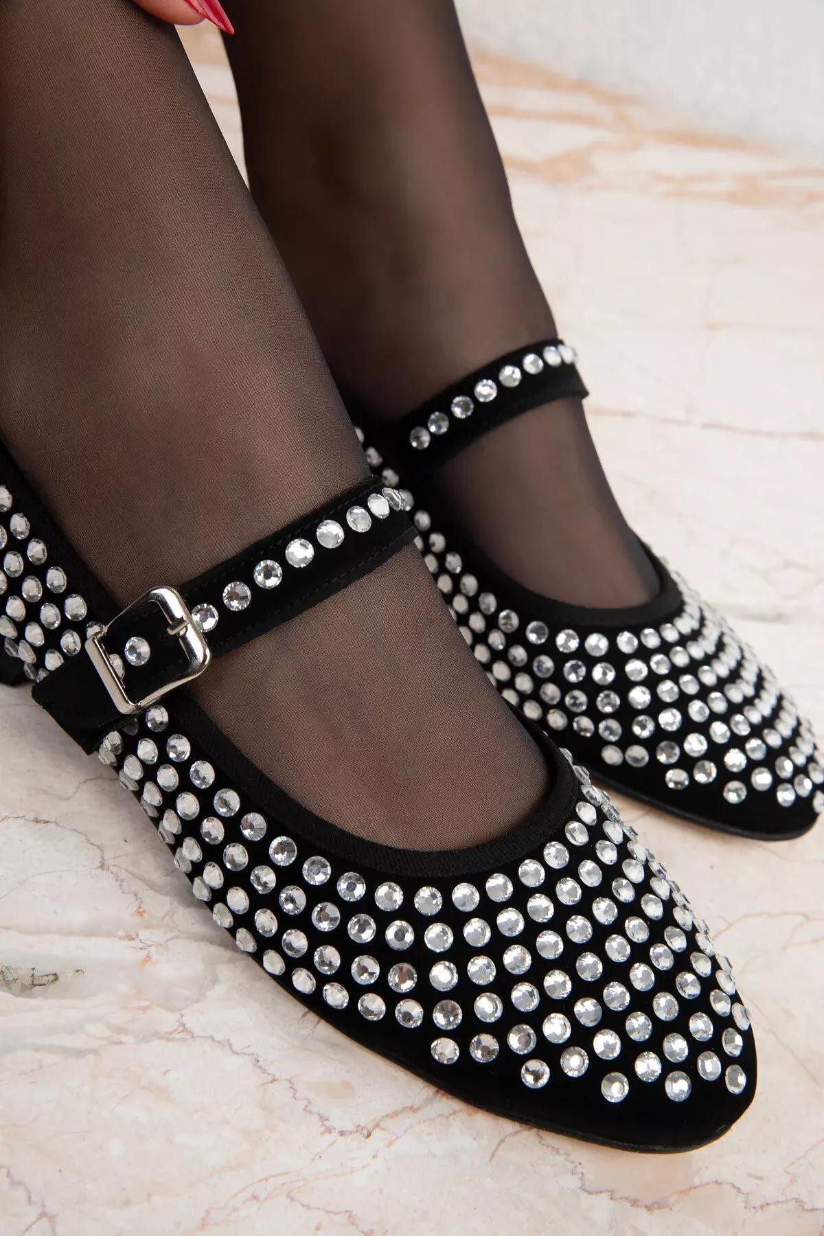 Black Ballerina Flats, , medium