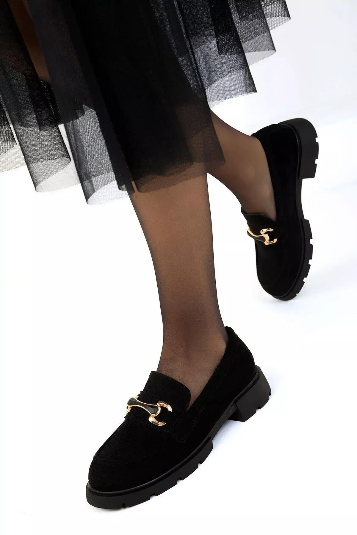Black Suede Loafer Shoes, , large image number 0