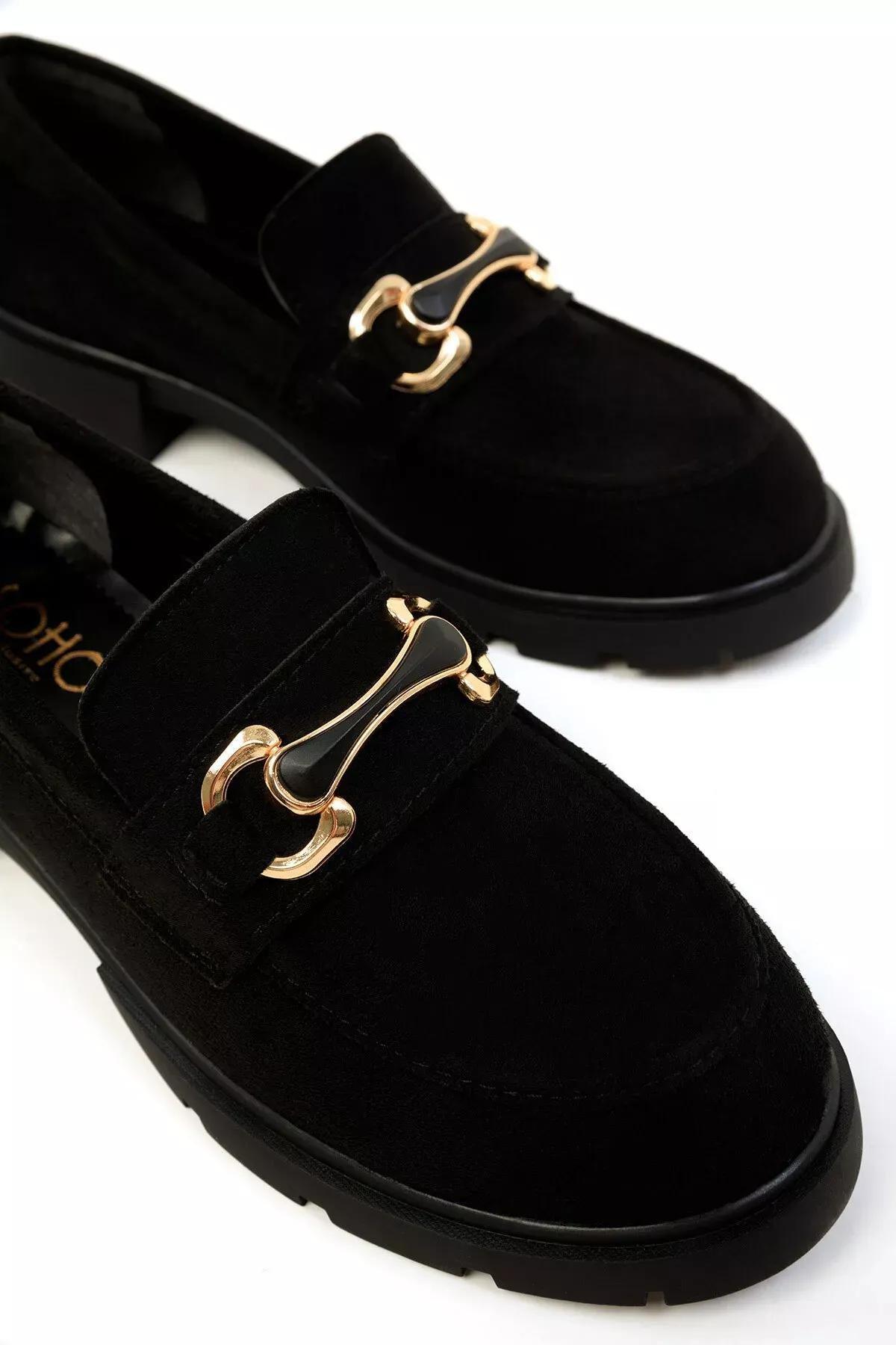 Black Suede Loafer Shoes, , large image number 2