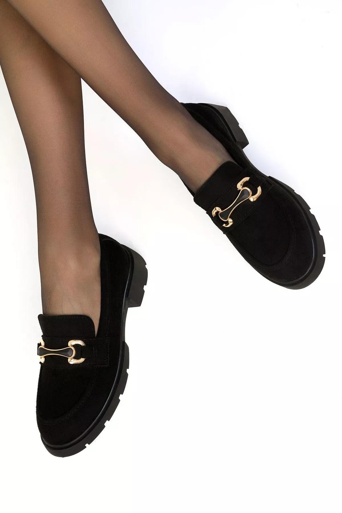 Black Suede Loafer Shoes, , large image number 3