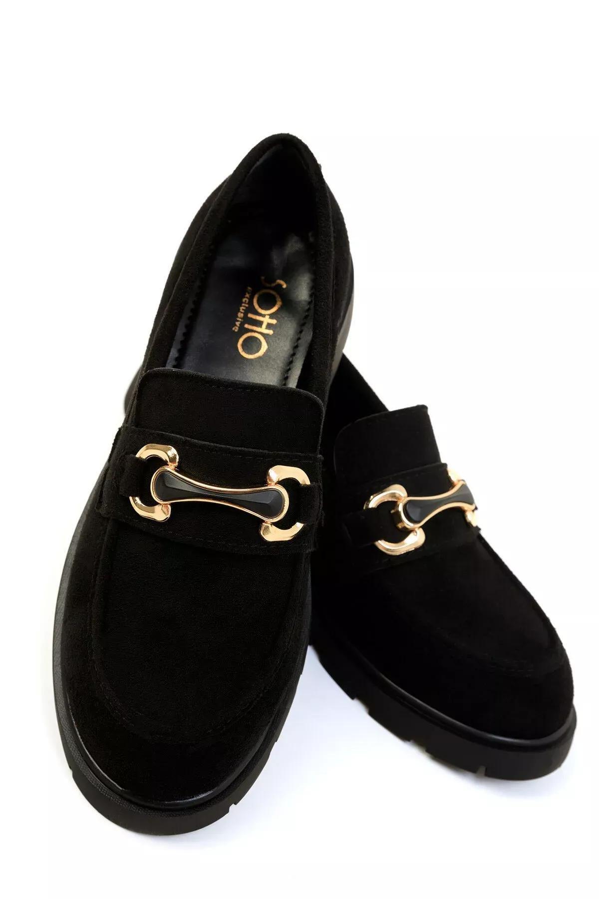 Black Suede Loafer Shoes, , large image number 4